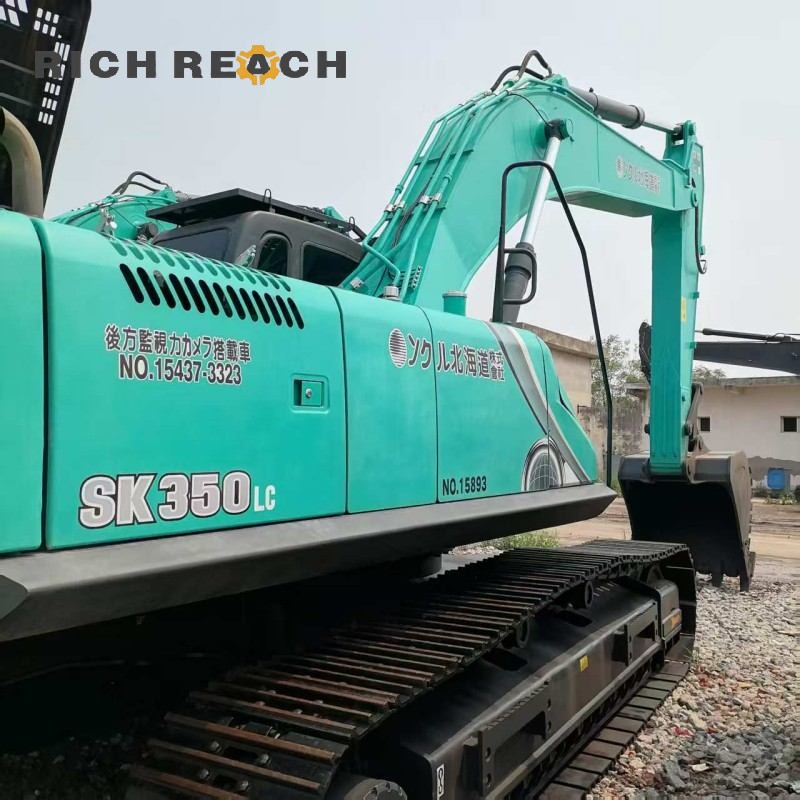 Engine compartment of a 2017 Kobelco SK350LC excavator, priced at $34,722